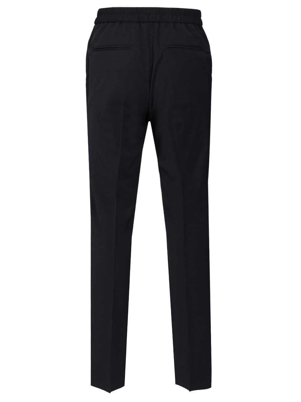 Slim-fit stretch wool trousers Blue Elastane Viscose