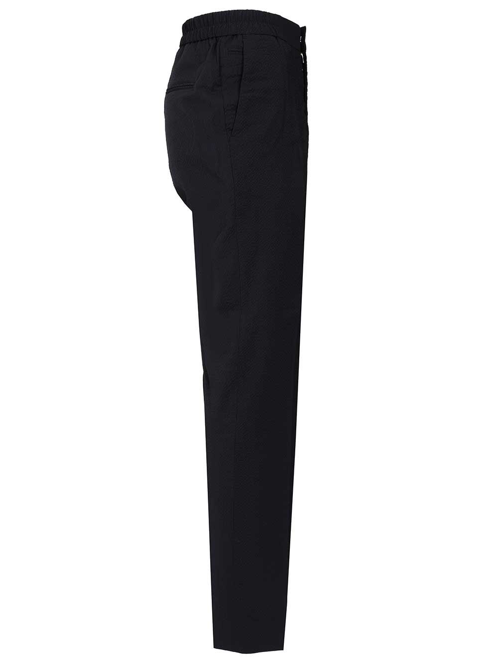 Slim-Fit Stretch Wool Trousers Blue Elastane Viscose