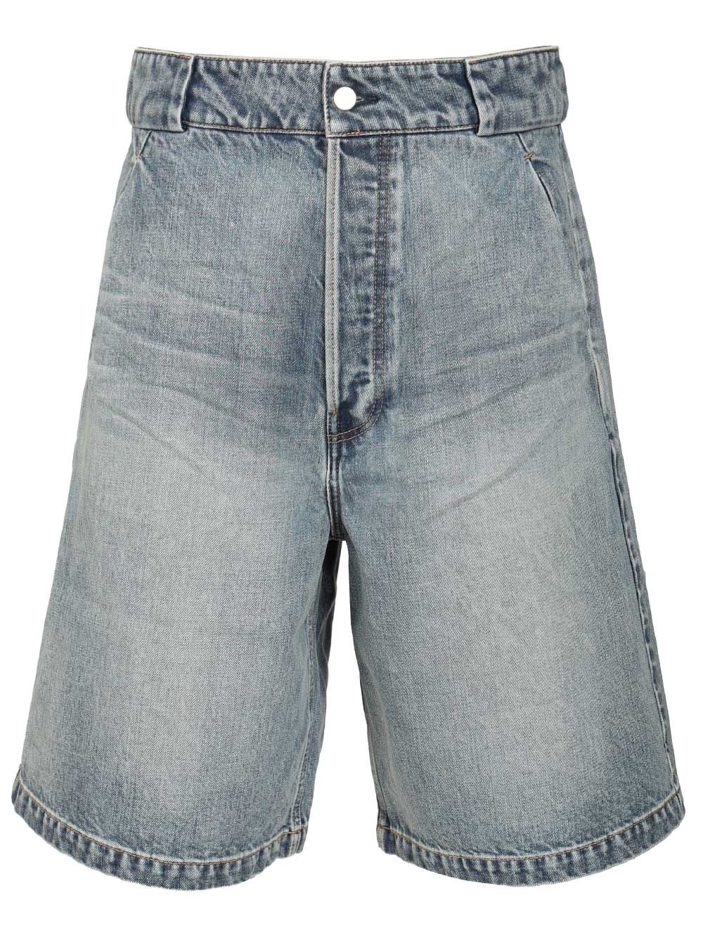 utility shorts Blue Cotton Trousers