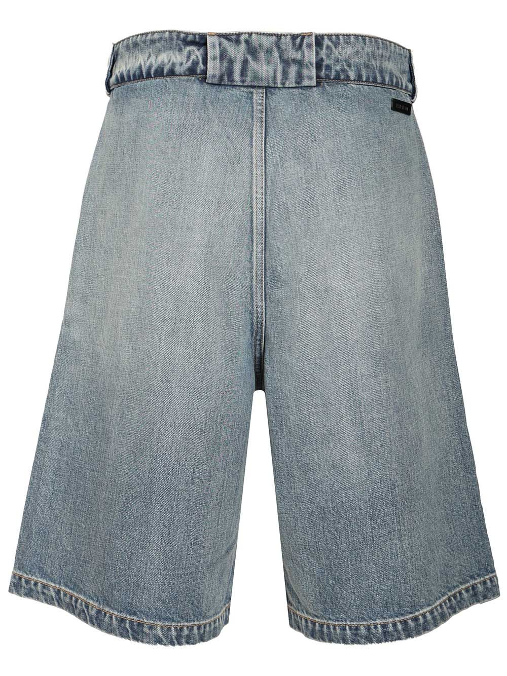 utility shorts Blue Cotton Trousers