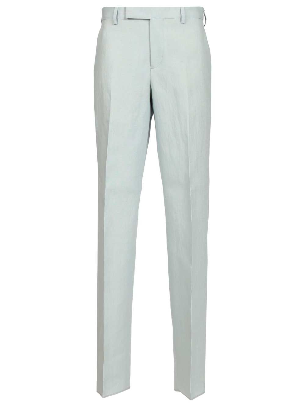 Slim fit linen trousers Light Blue