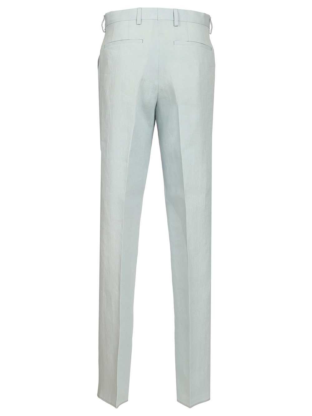 Slim fit linen trousers Light Blue