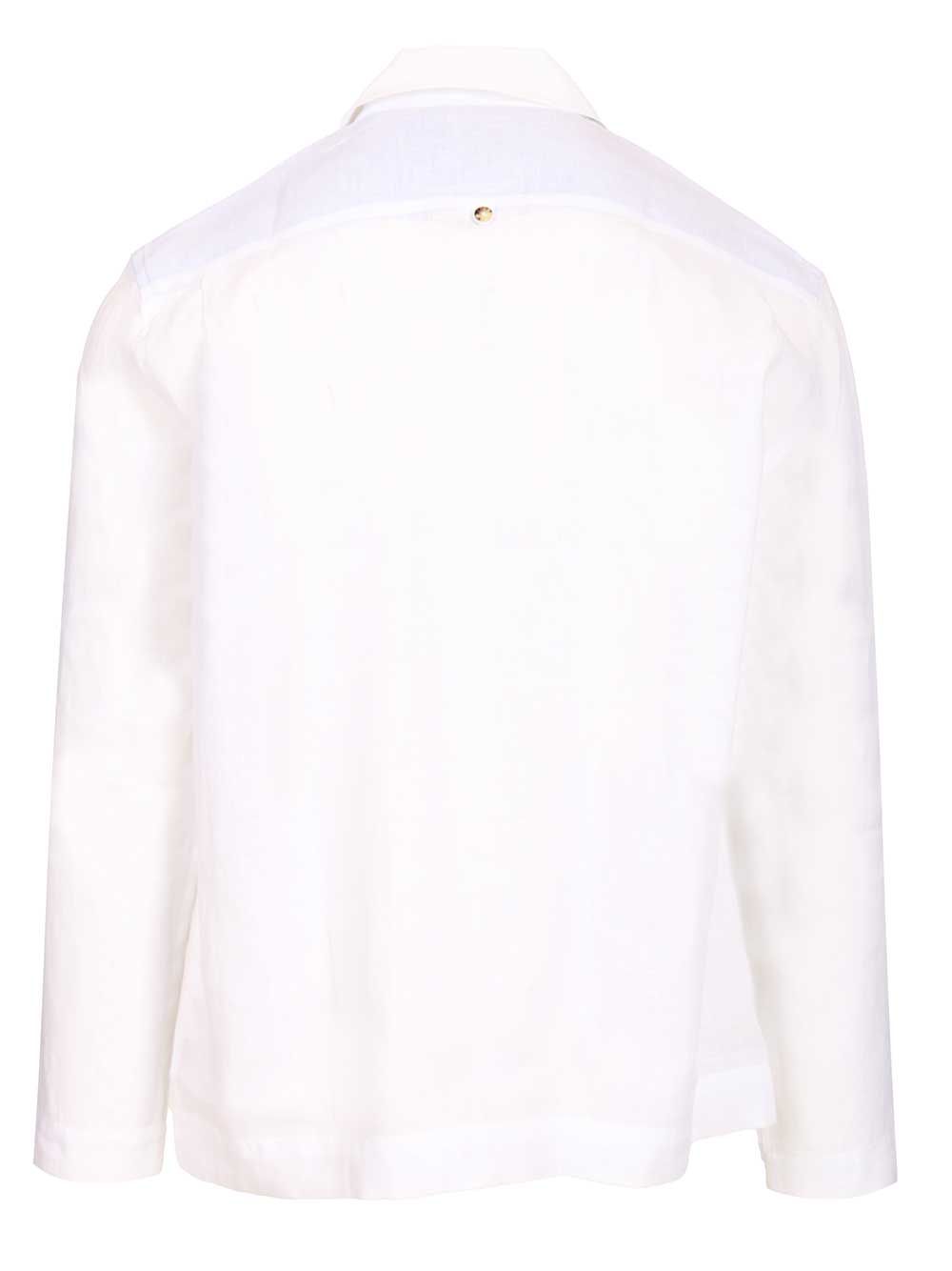 Linen polo shirt White