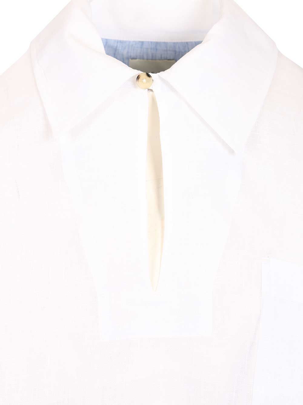 Linen polo shirt White