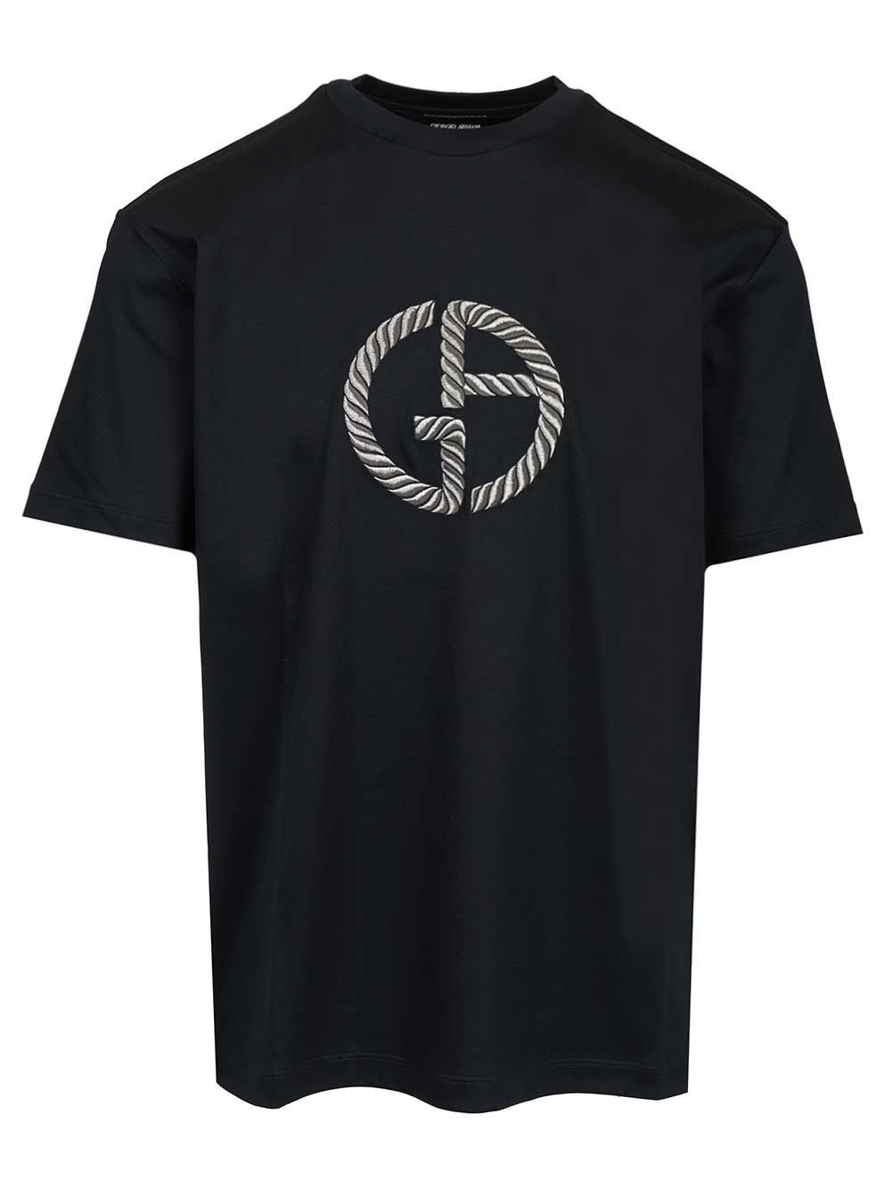 T-shirt with embroidered logo Black Cotton