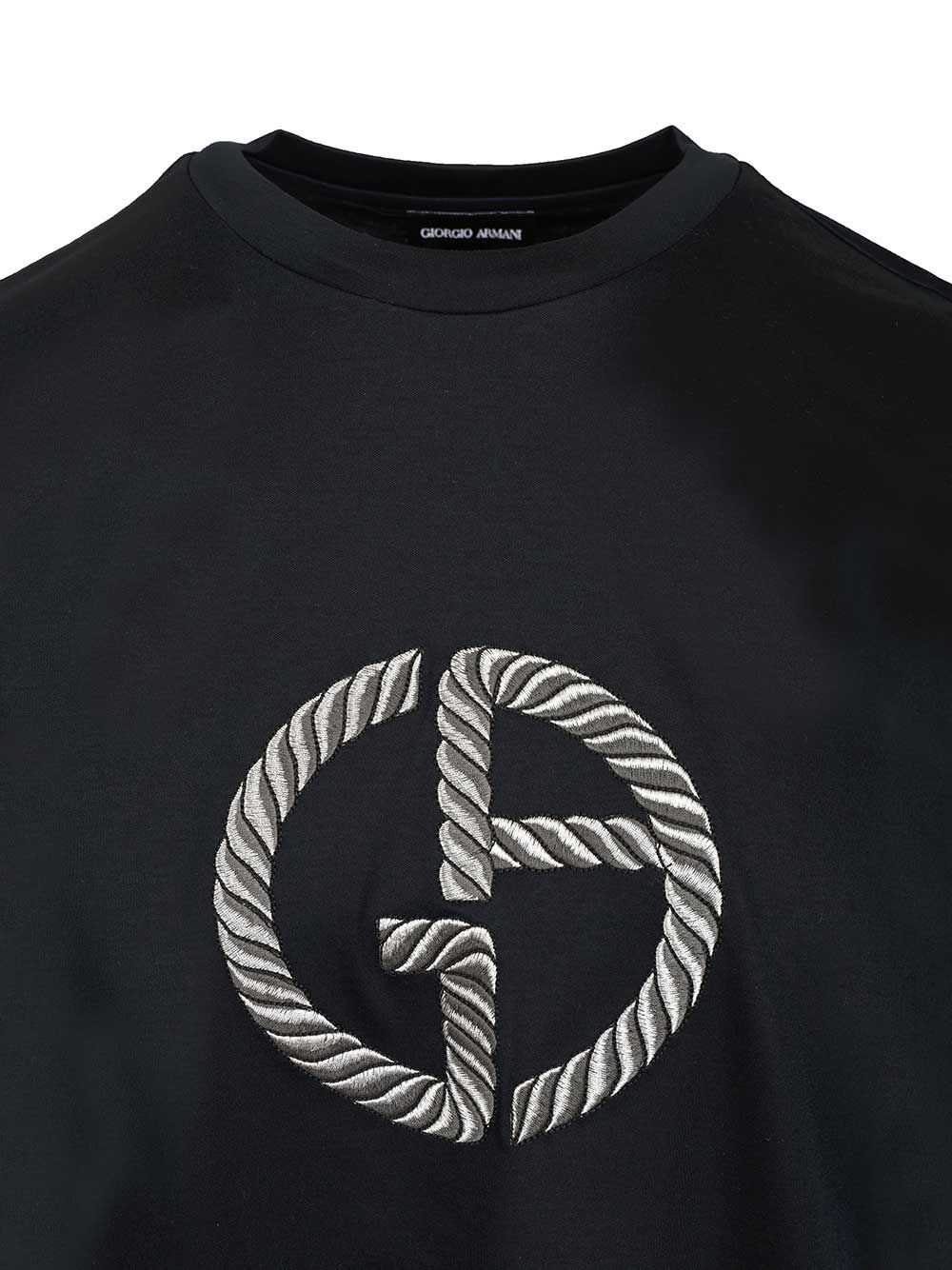 T-shirt with embroidered logo Black Cotton