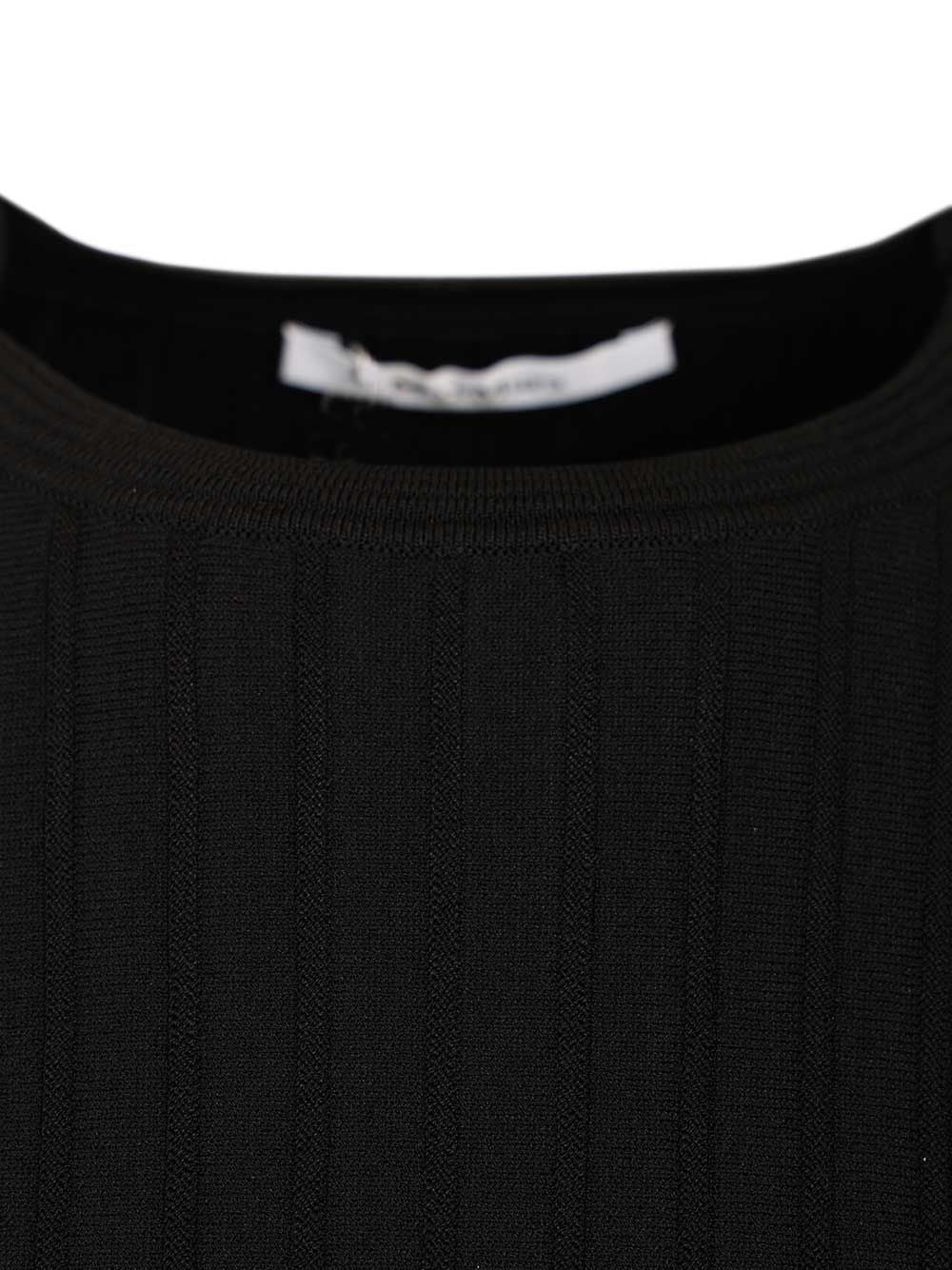 Ribbed Sweater Black In Maglia Viscosa Tops
