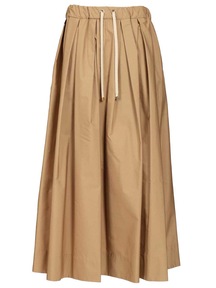 Cotton poplin skirt Beige Cotone