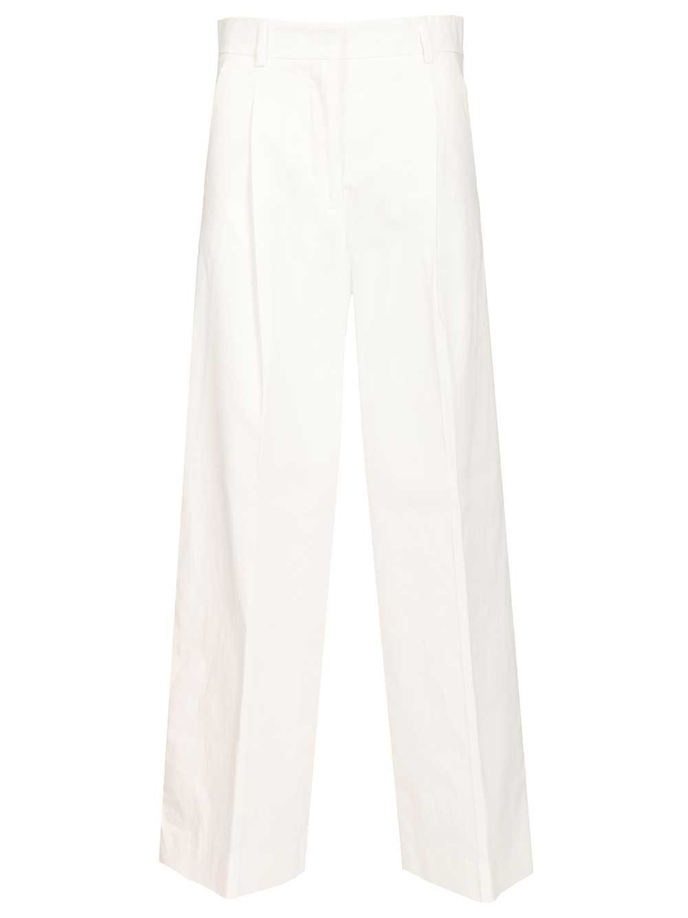 Gabardine Trousers White Cotone