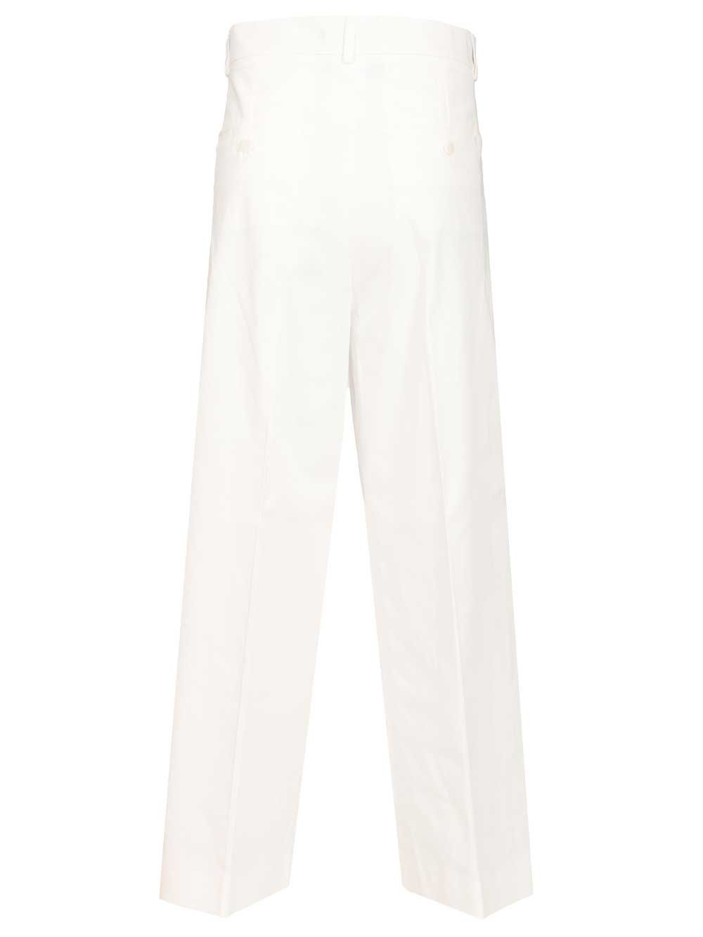 Gabardine Trousers White Cotone