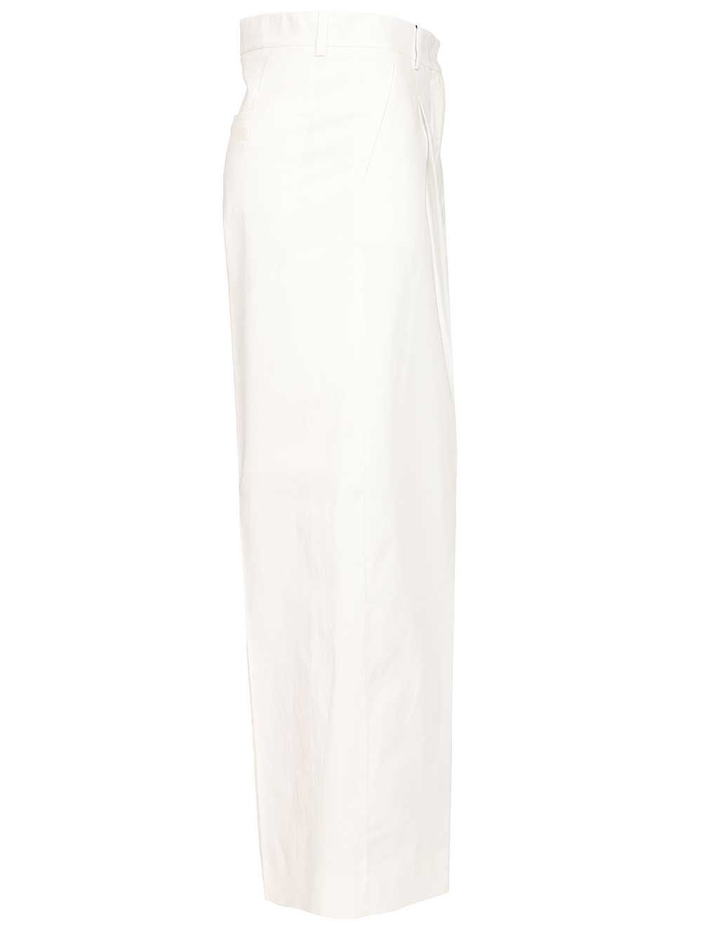Gabardine Trousers White Cotone