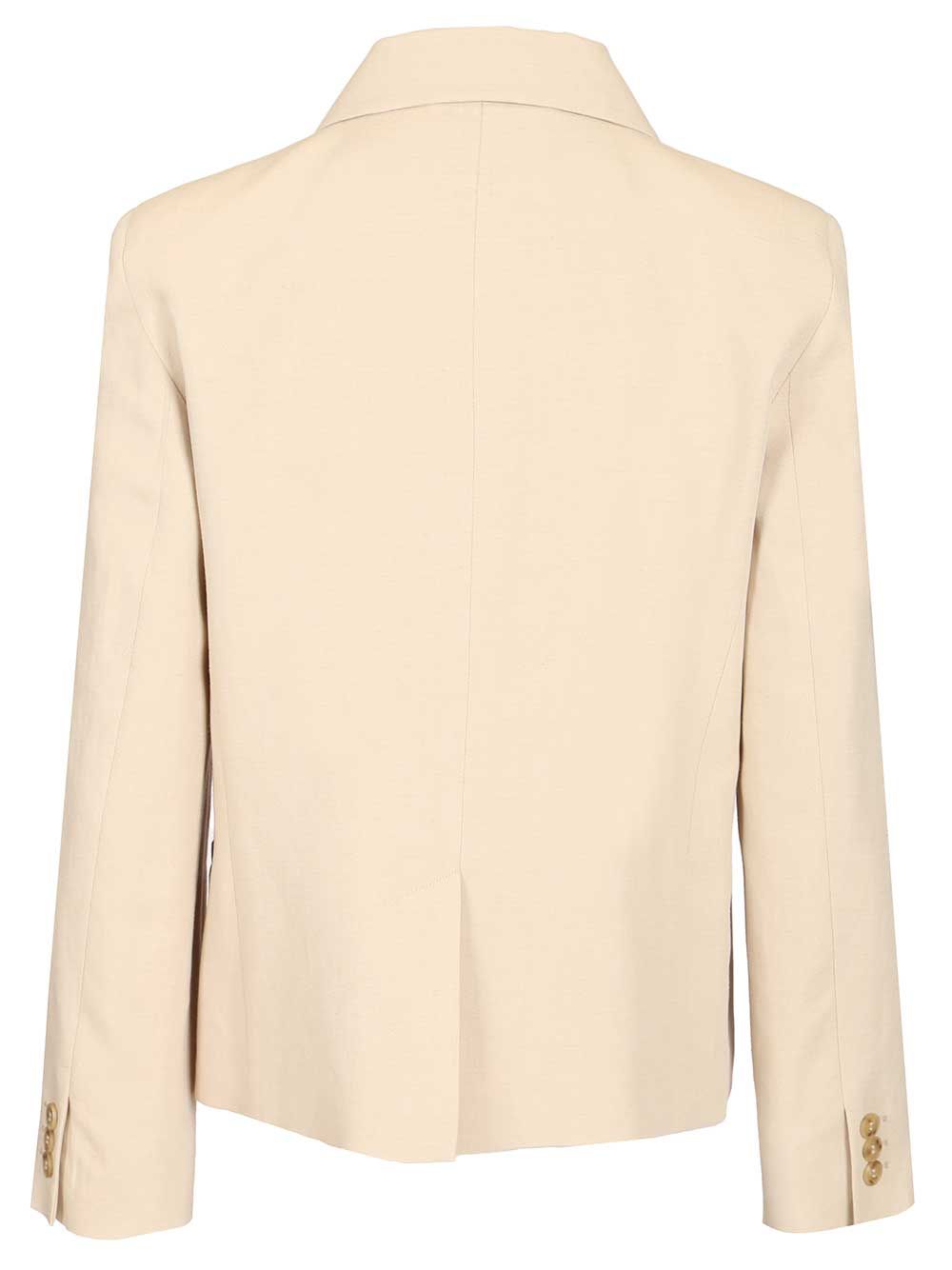 Double-Breasted Blazer White Viscose Jacket