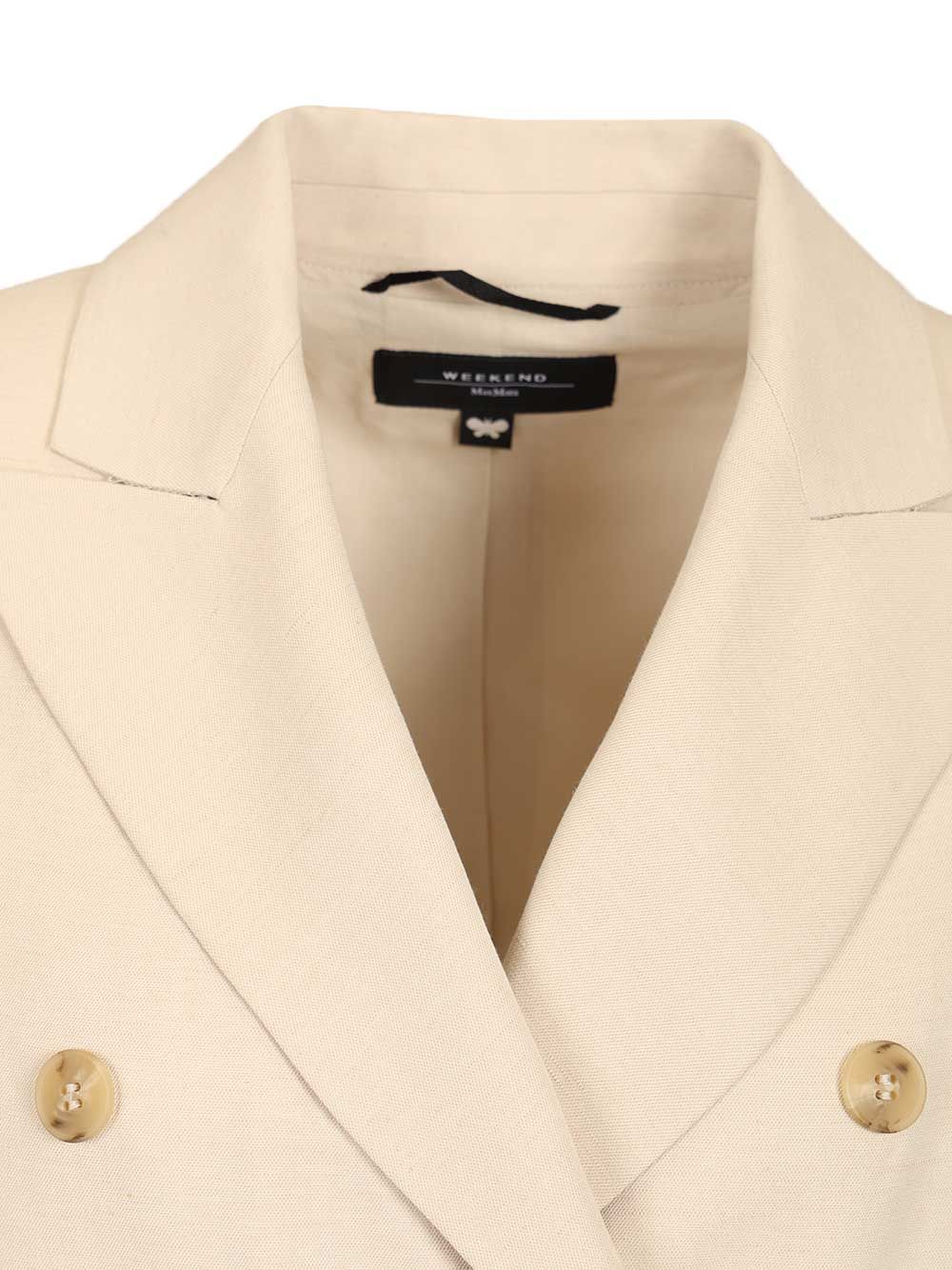 Double-Breasted Blazer White Viscose Jacket