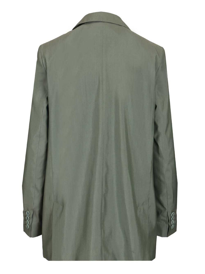 Double-breasted blazer Green Lana Vergine Ovis Aries Jacket