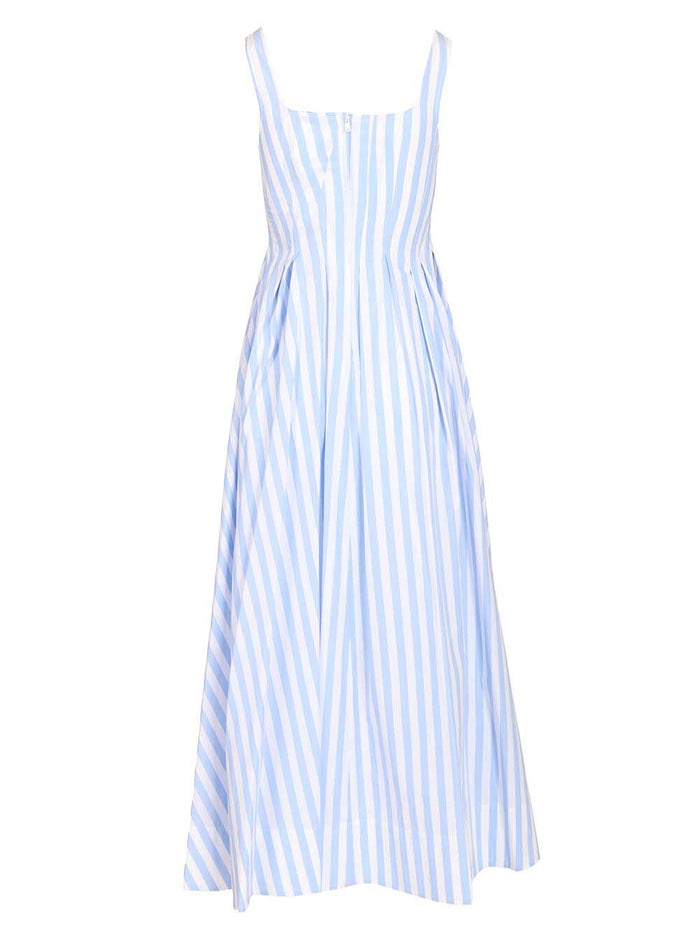 Long dress in pure cotton poplin Light Blue