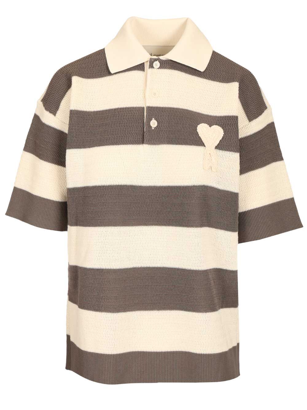 SHORT SLEEVES POLO WITH AMI DE COEUR PATCH Multicolor Shirt