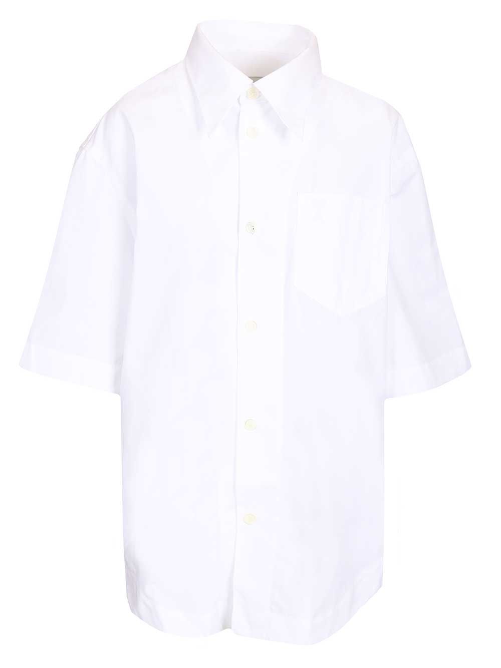 Short-sleeved poplin shirt White Cotton