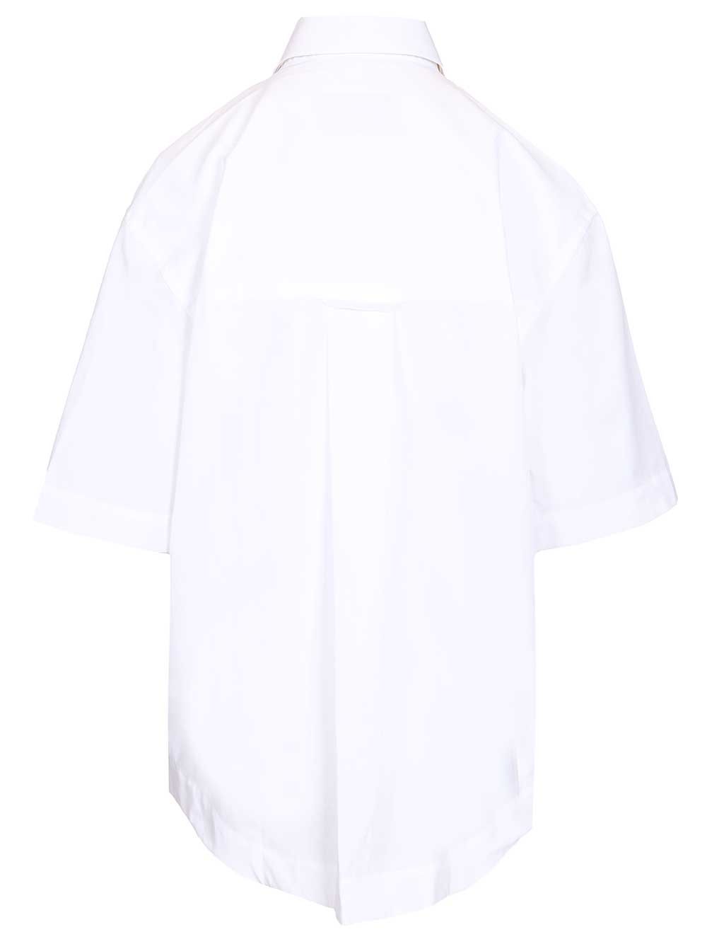 Short-sleeved poplin shirt White Cotton