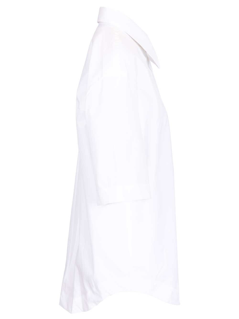 Short-sleeved poplin shirt White Cotton