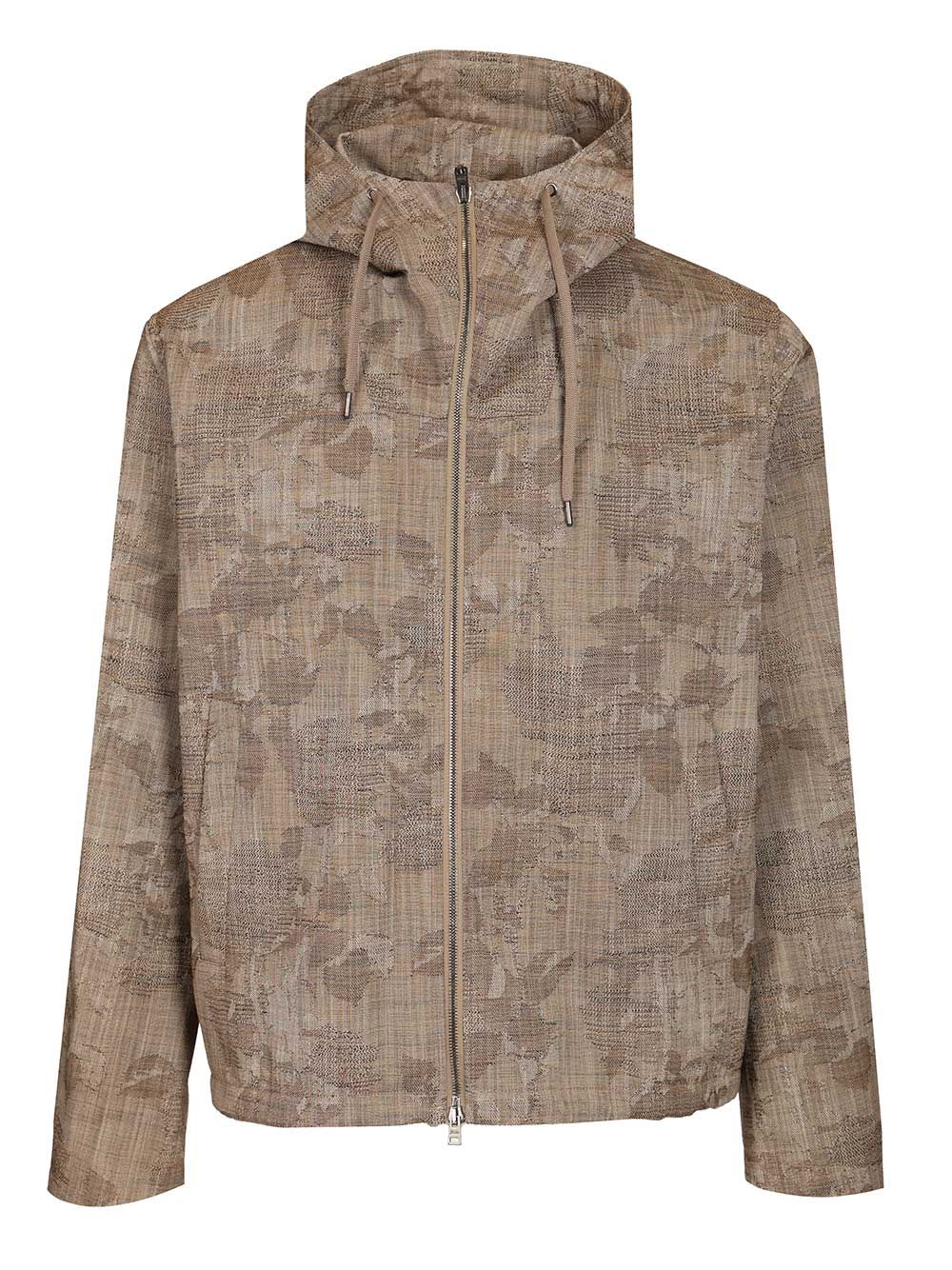 Jacquard Jacket Brown Polyester Lining Cotton