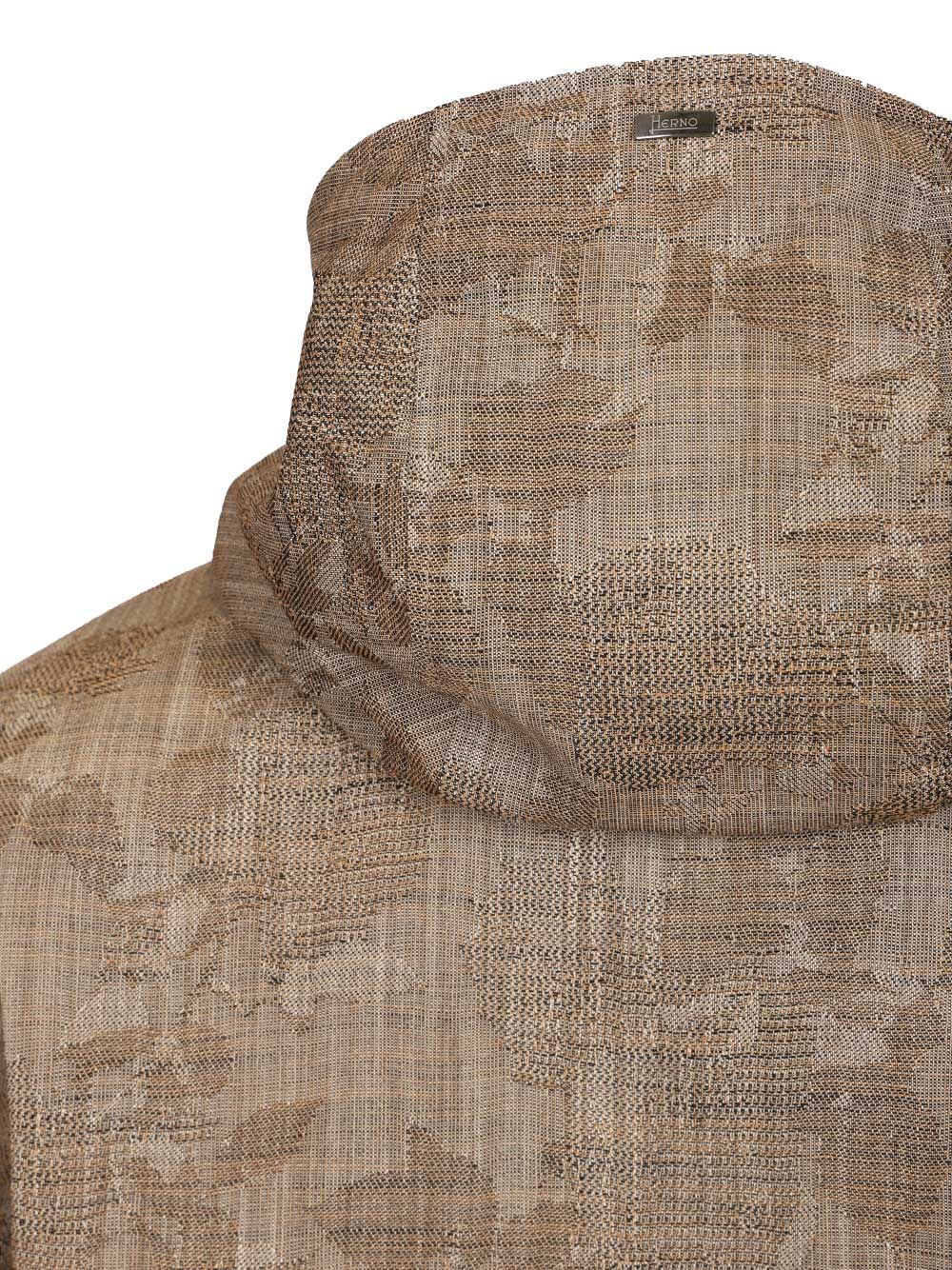 Jacquard Jacket Brown Polyester Lining Cotton
