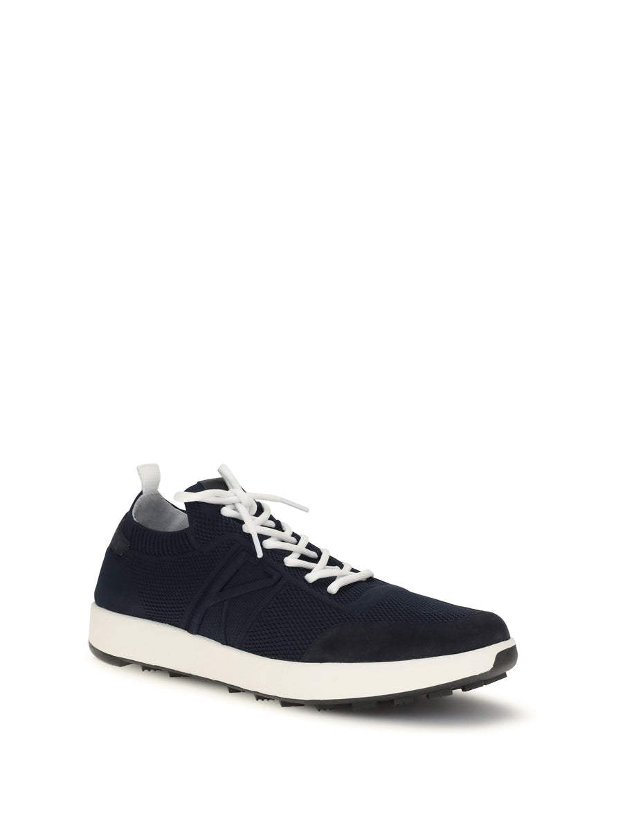 Knit Sneakers Blue Upper: Fabric Trainers