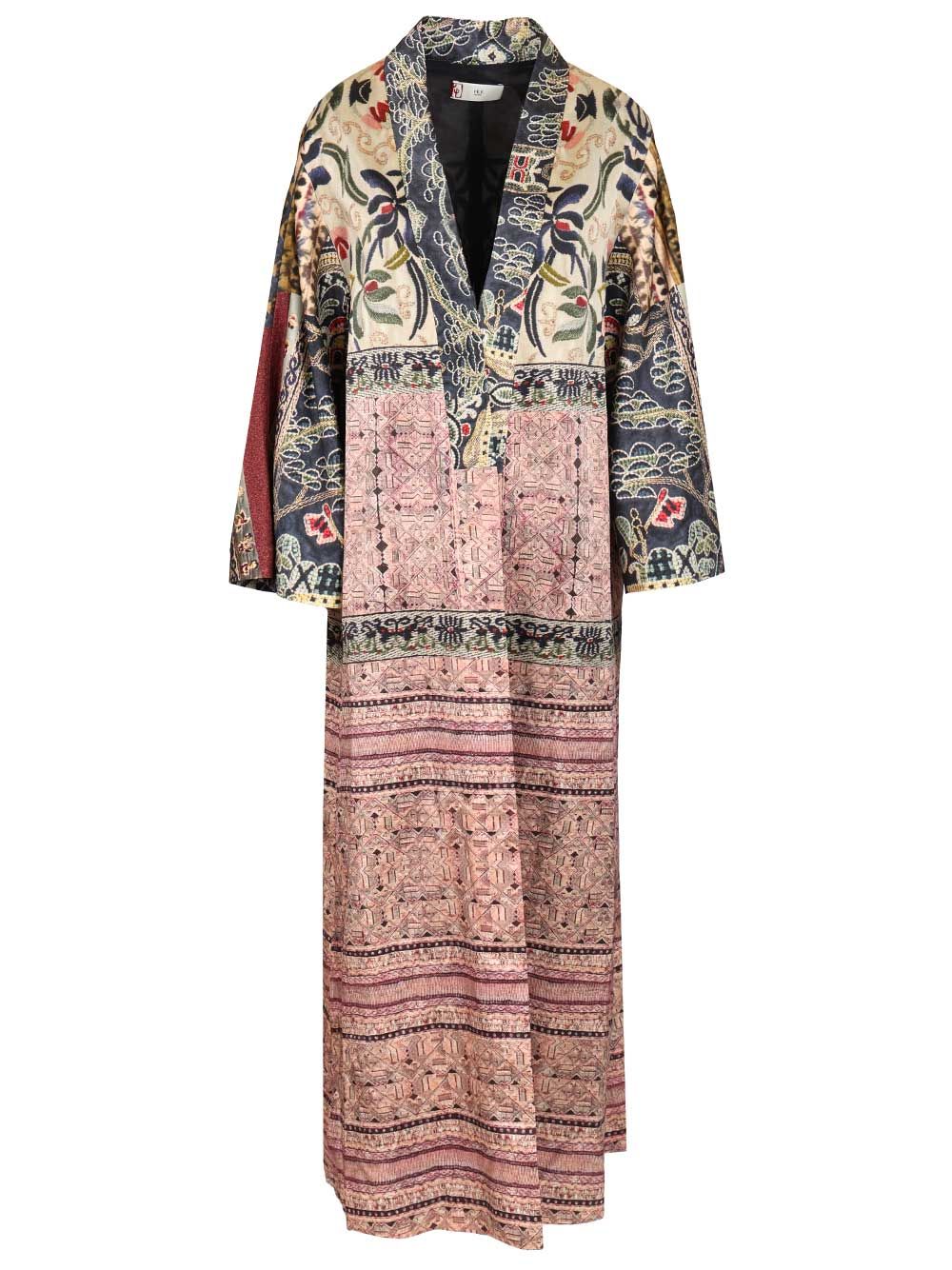 Ciclamino kimono Multicolor Silk Elastane Swimwear