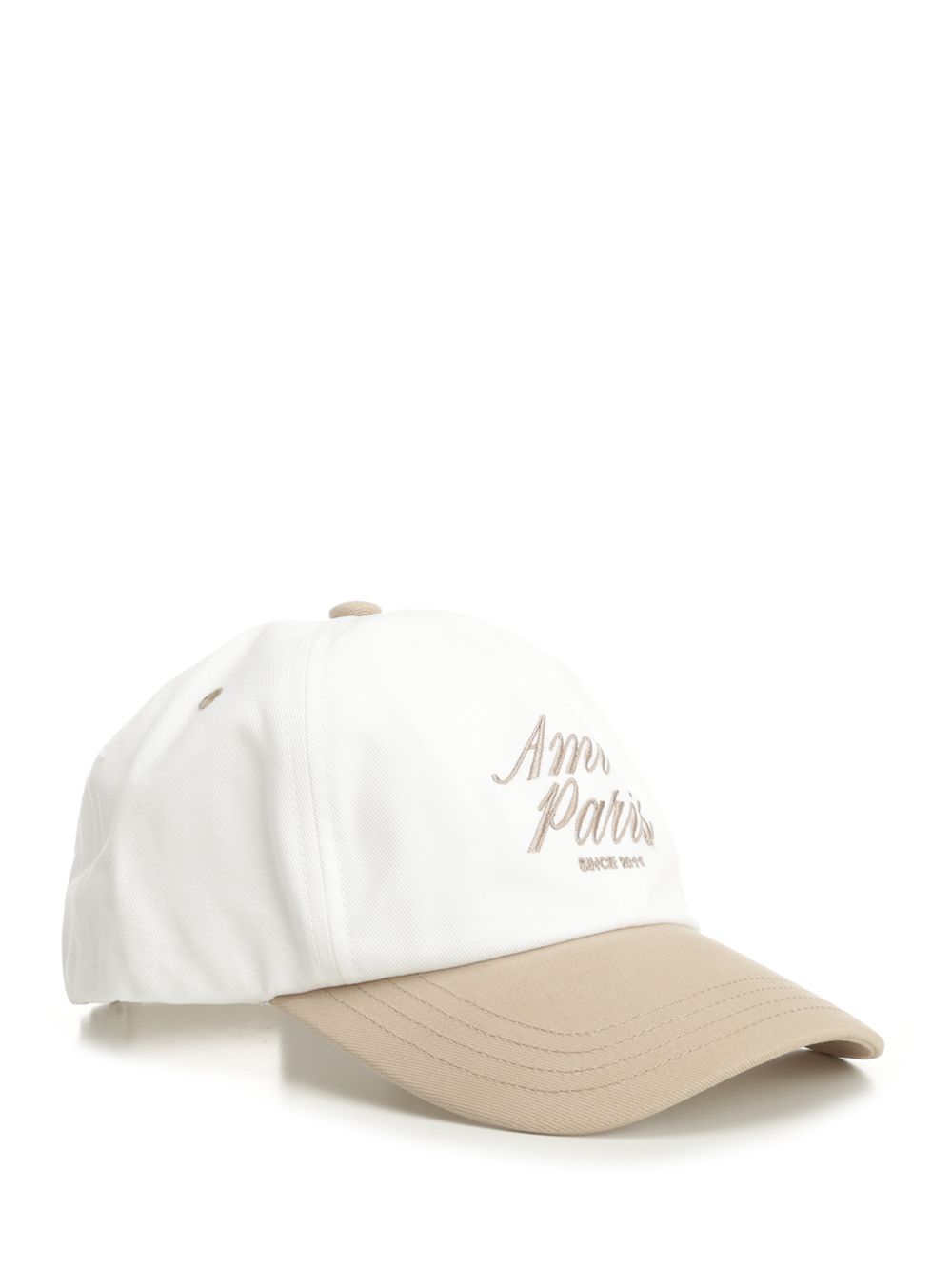 BICOLOR AMI PARIS CAP COTTON GABARDINE Beige Hat