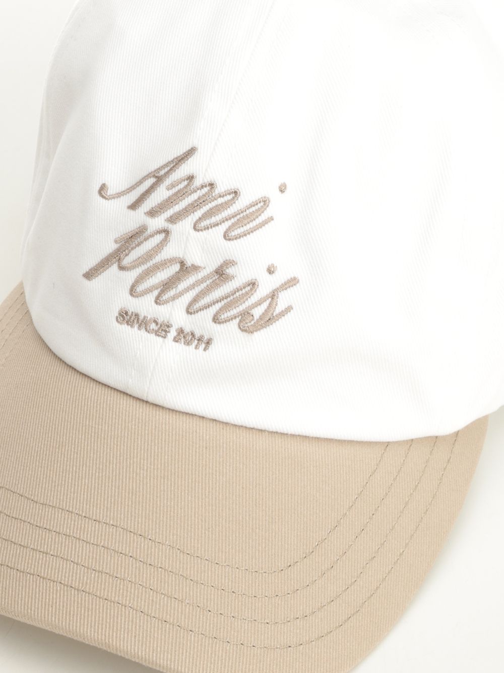 BICOLOR AMI PARIS CAP COTTON GABARDINE Beige Hat