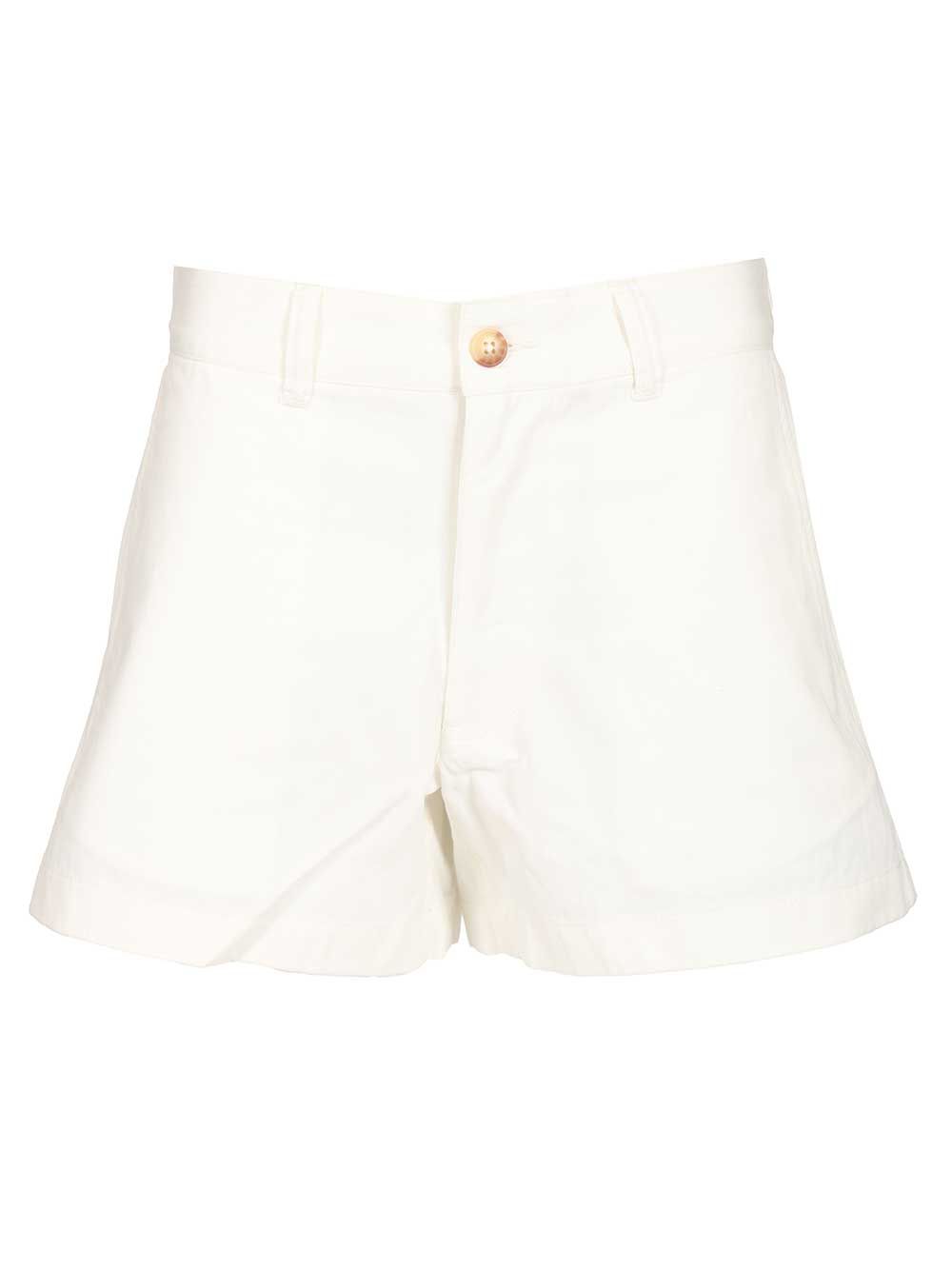 Blue Cotton Shorts White Trousers
