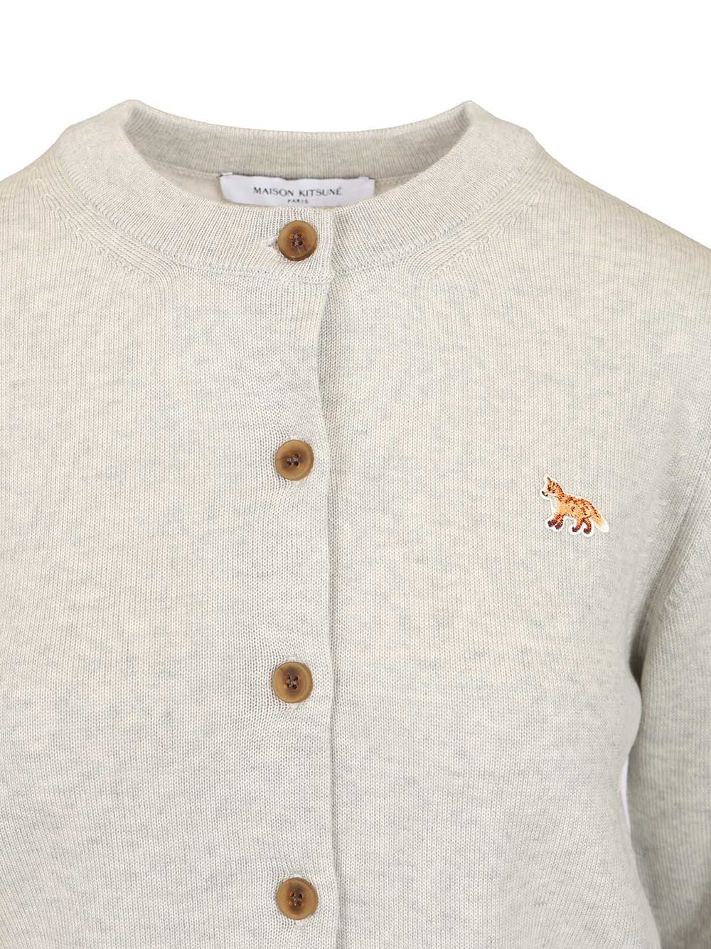 BABY FOX MERINO REGULAR CARDIGAN Grey Wool Knitwear