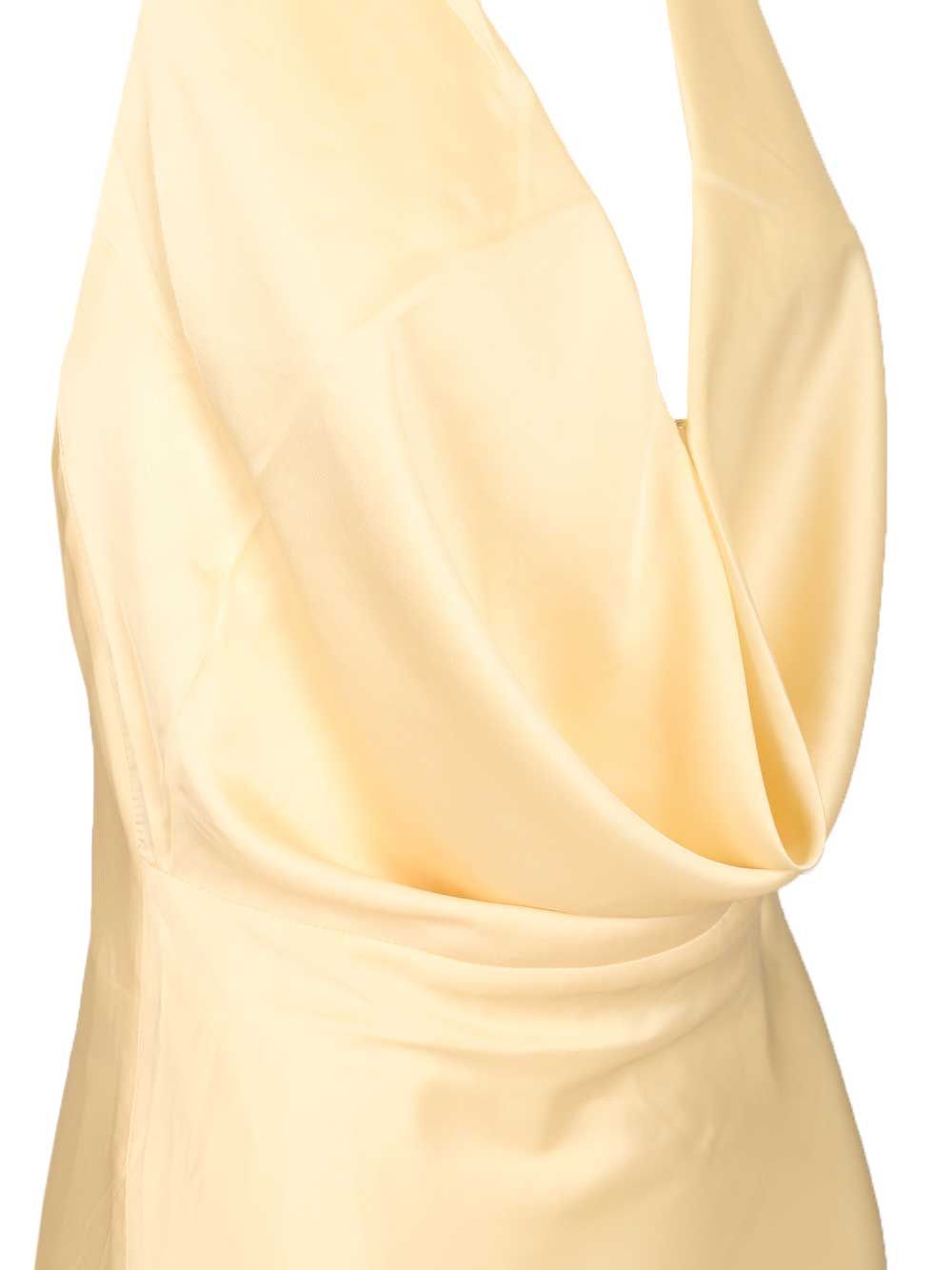 Chiffon Halter Dress Gold