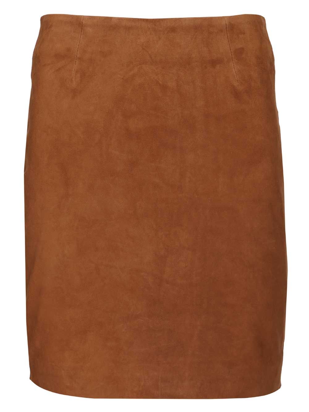 Suede Mini Skirt Brown