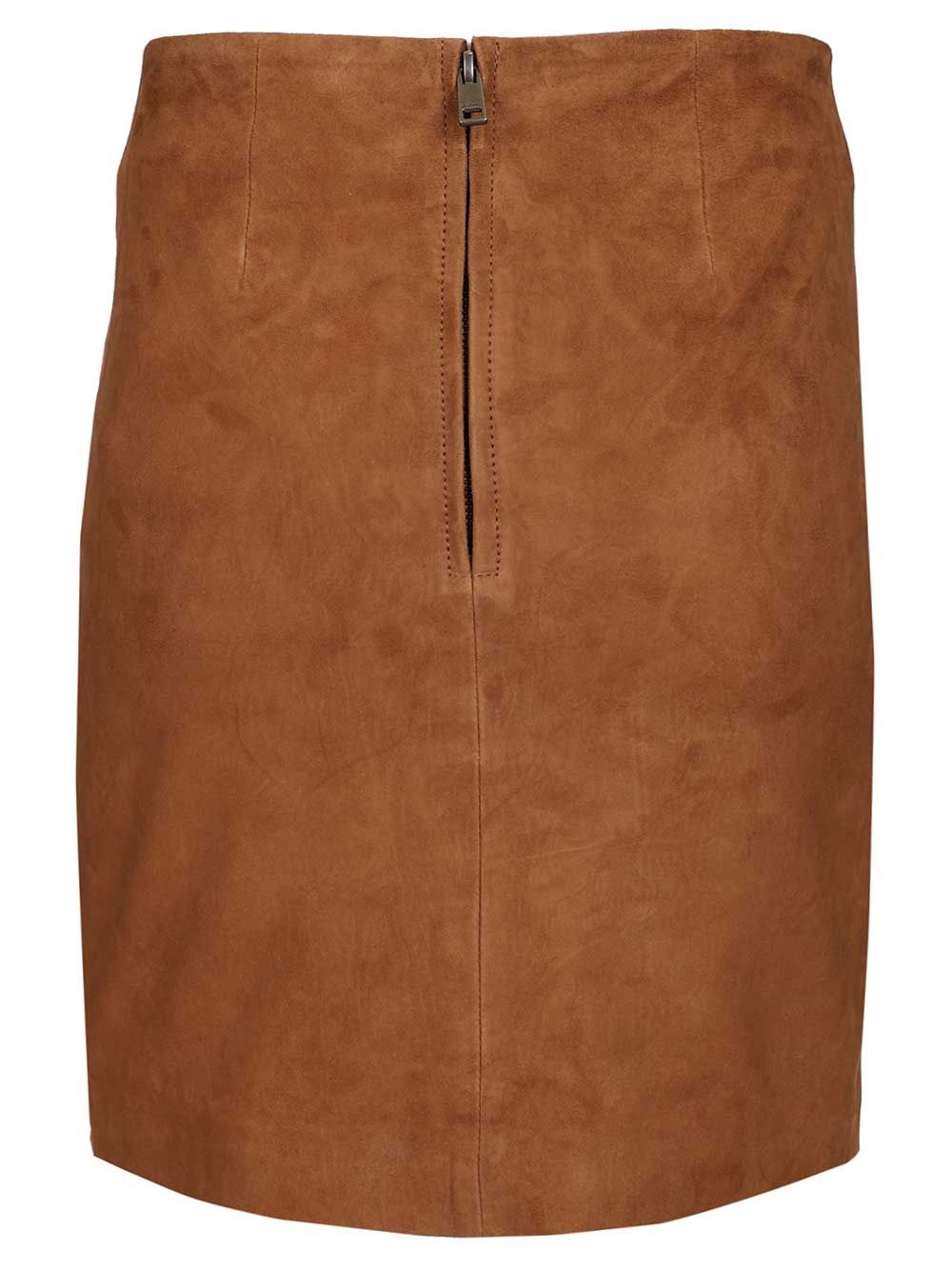 Suede Mini Skirt Brown