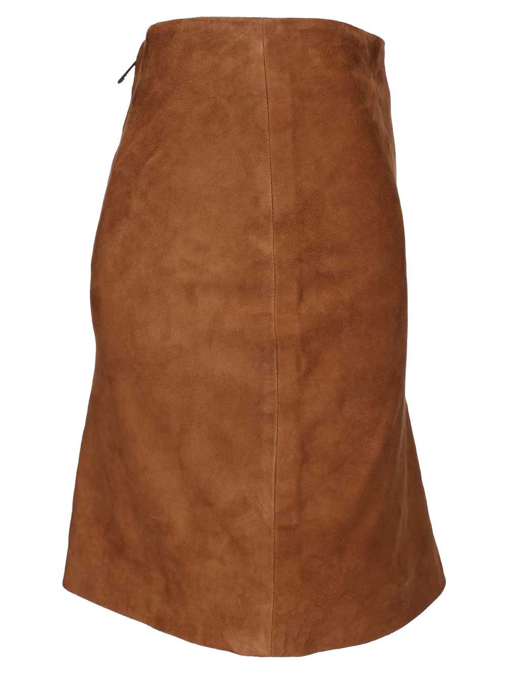 Suede Mini Skirt Brown