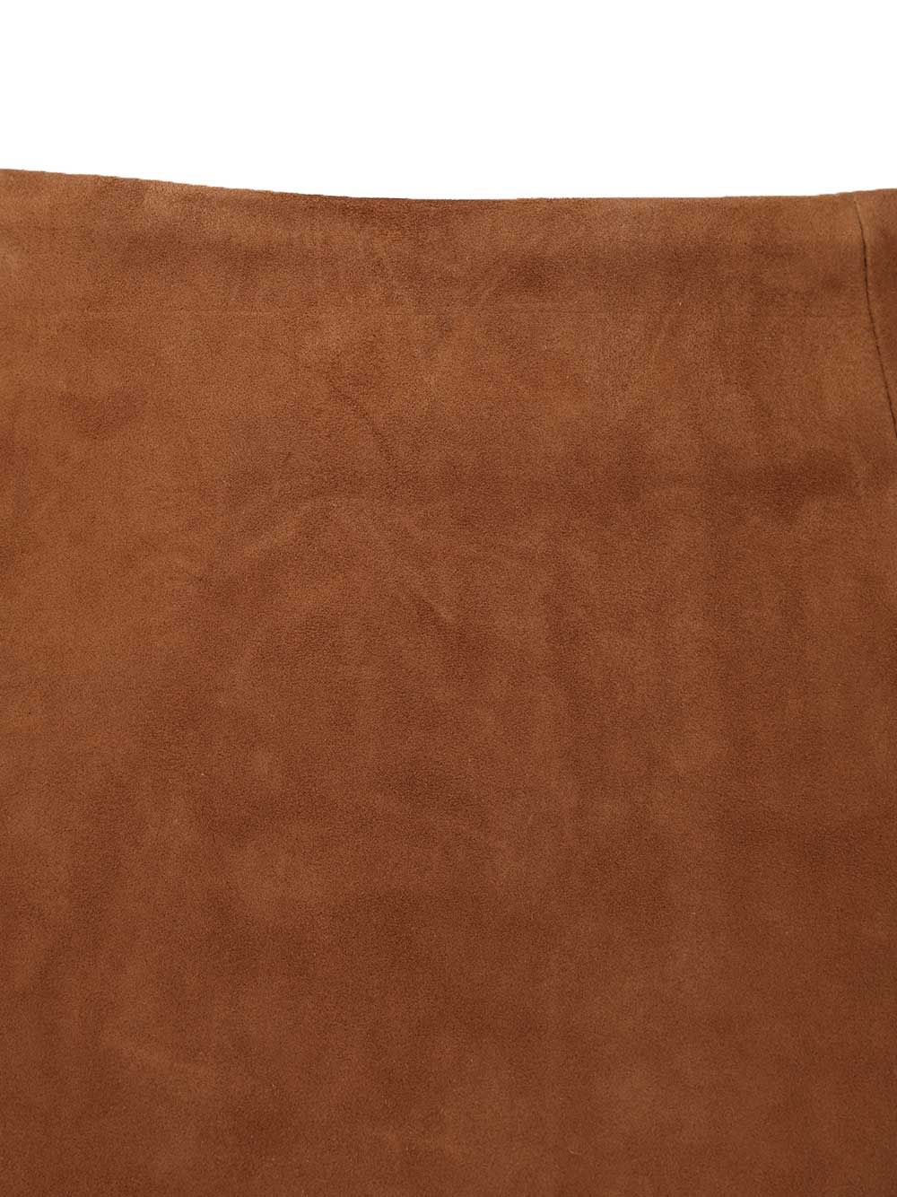 Suede Mini Skirt Brown