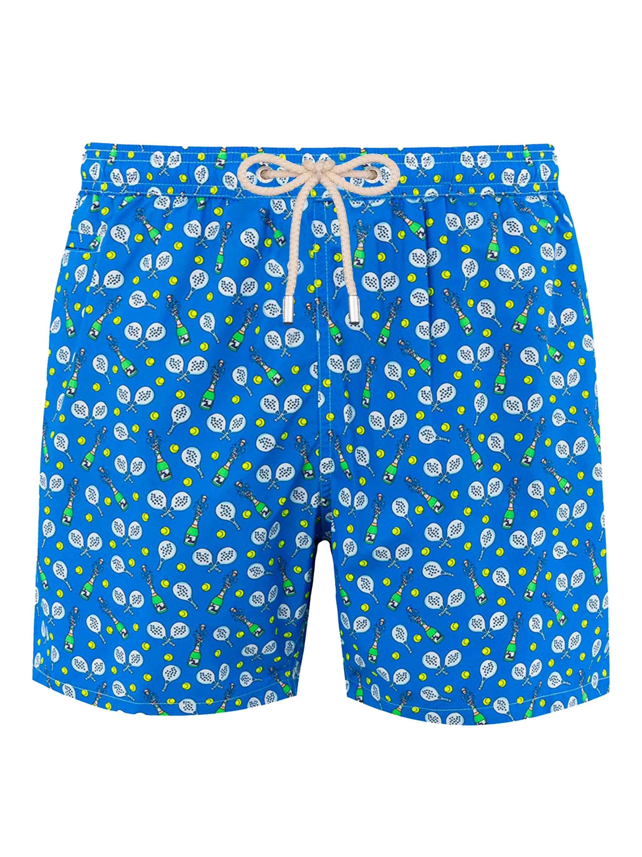 Man Lightweight Fabric Swim-Shorts Lighting Micro Fantasy With Padel Winner Print Blue Swimshort