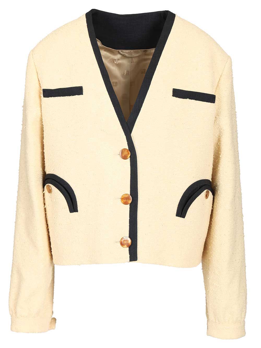 Orinda Bolero Jacket White Cotton Polyamide