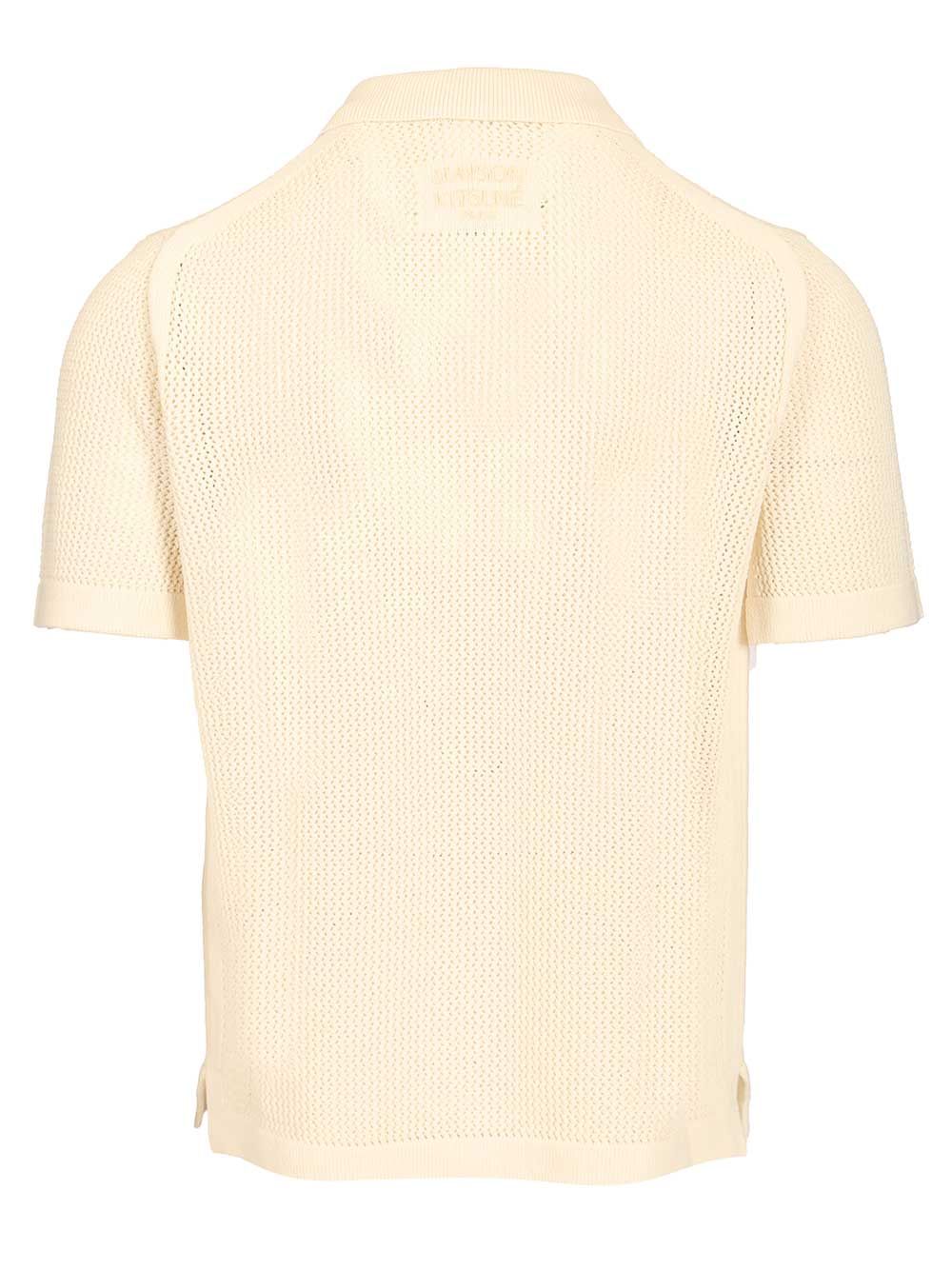 OPEN KNIT SHORT SLEEVE CARDIGAN White Cotton Knitwear