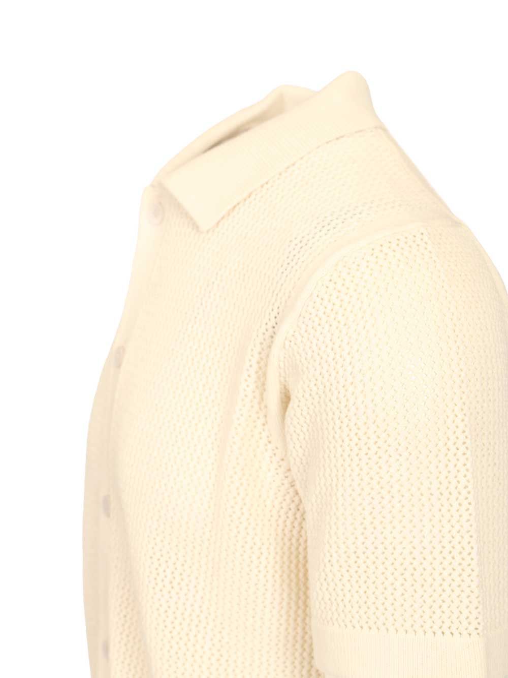 OPEN KNIT SHORT SLEEVE CARDIGAN White Cotton Knitwear