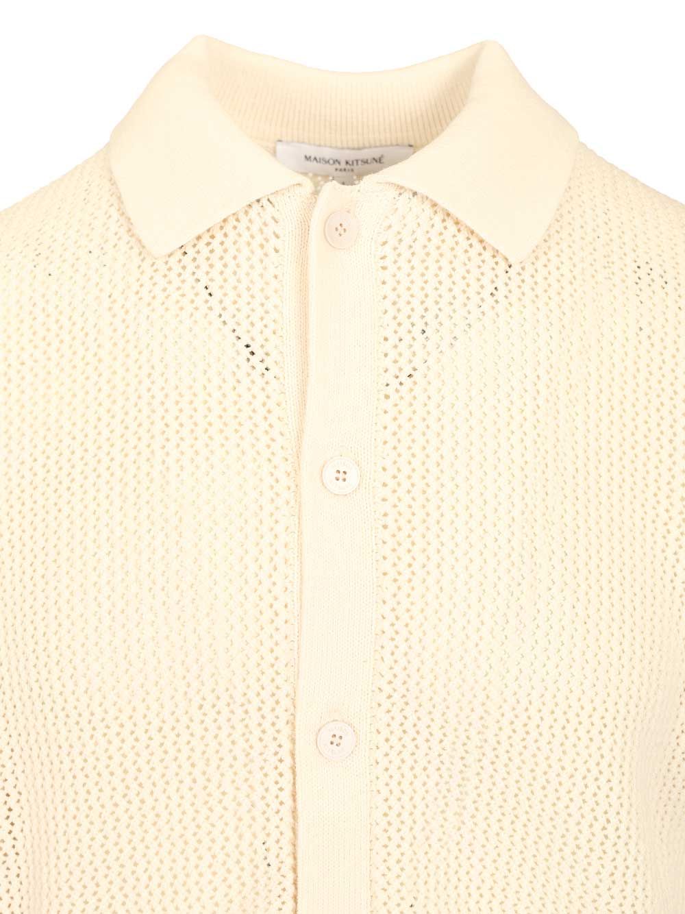 OPEN KNIT SHORT SLEEVE CARDIGAN White Cotton Knitwear