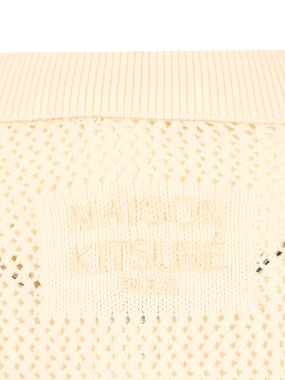 OPEN KNIT SHORT SLEEVE CARDIGAN White Cotton Knitwear