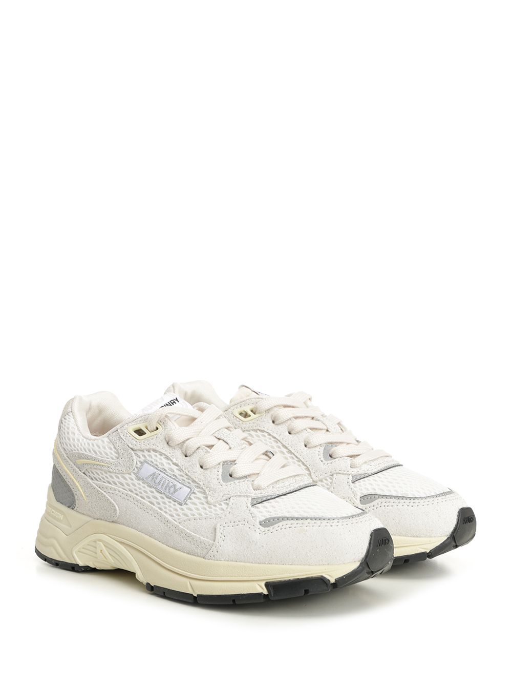 Hyperway sneaker in mesh and suede White