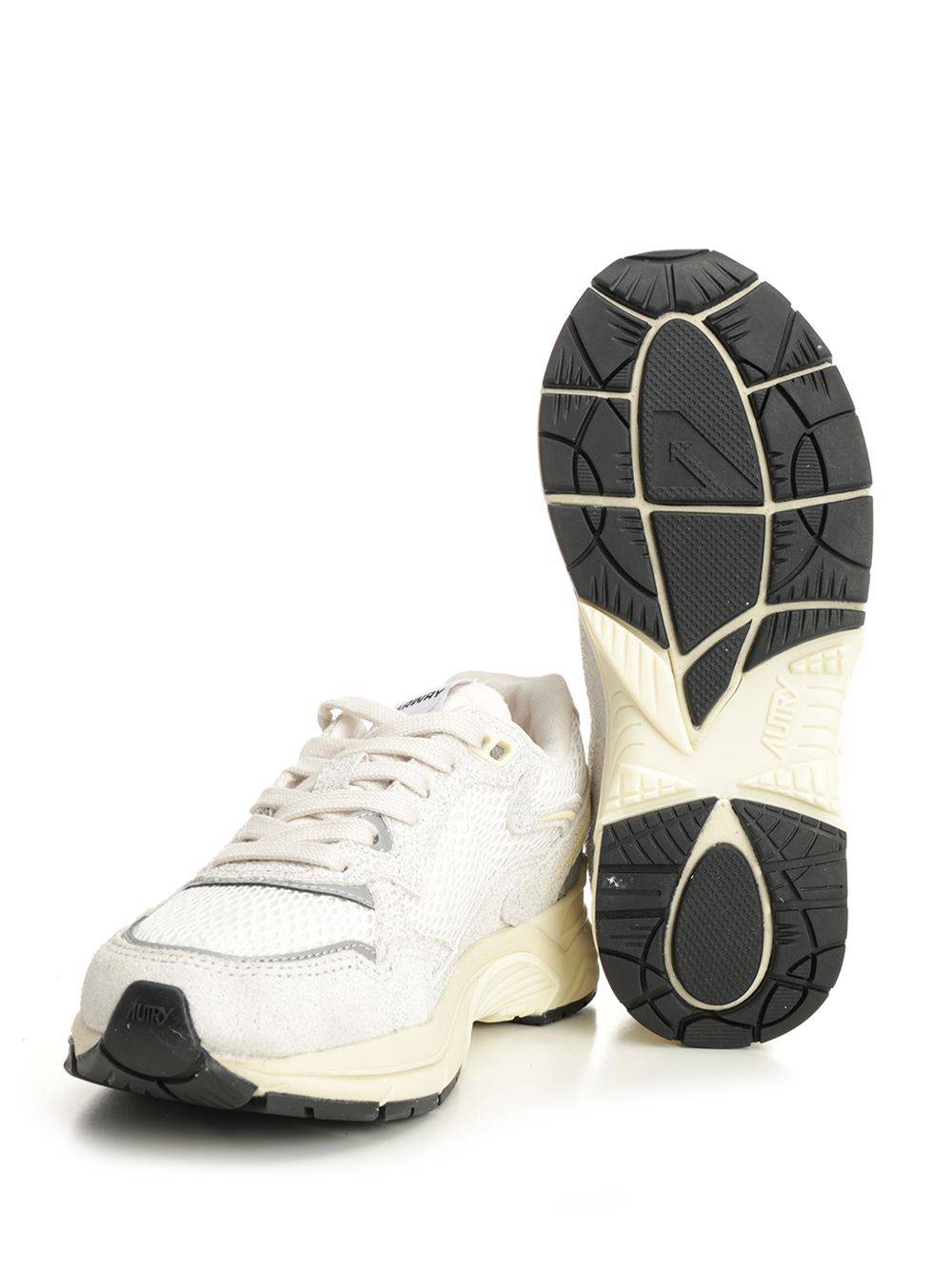 Hyperway sneaker in mesh and suede White