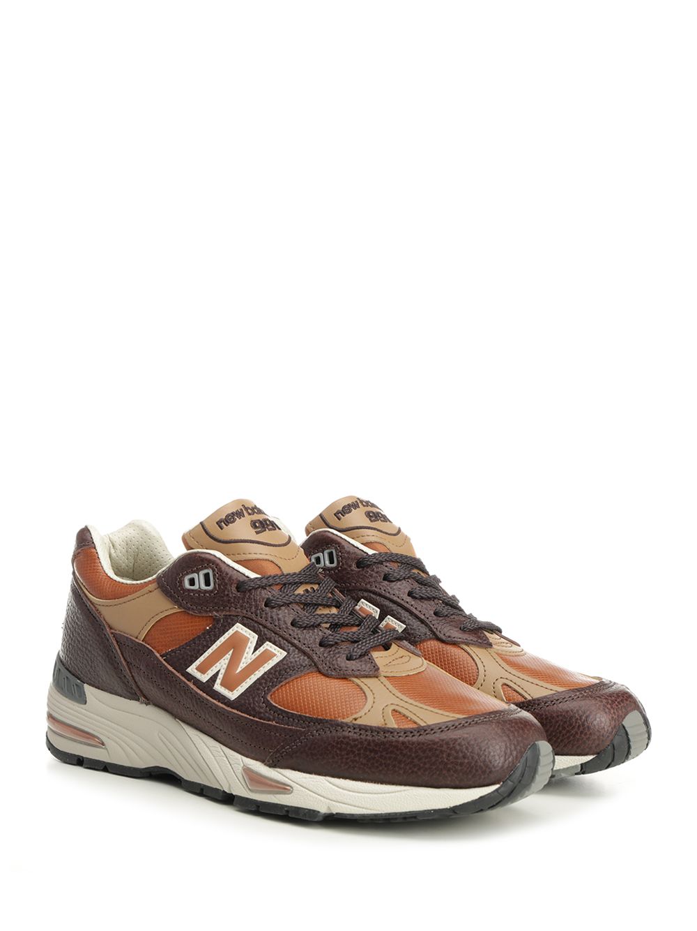 991 CHOCOLATE PLUM - CARAMEL CAFE LEATHER Brown Premium Sneaker