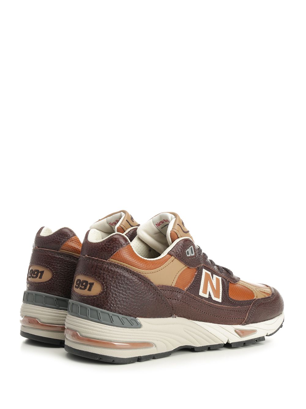 991 CHOCOLATE PLUM - CARAMEL CAFE LEATHER Brown Premium Sneaker