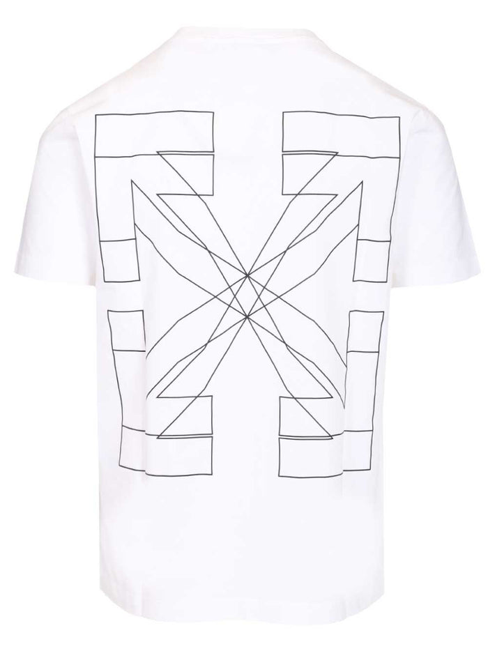 Outline Double Arrow Slim T-shirt White Cotton