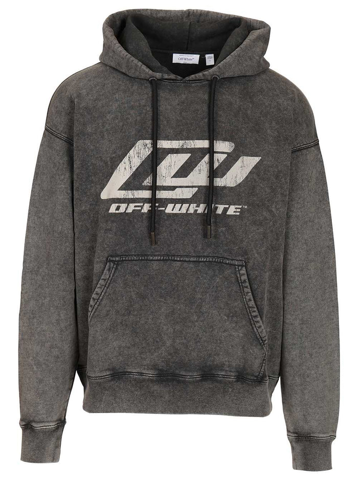 Racing Skate Hoodie Black Cotton Sweatshirts