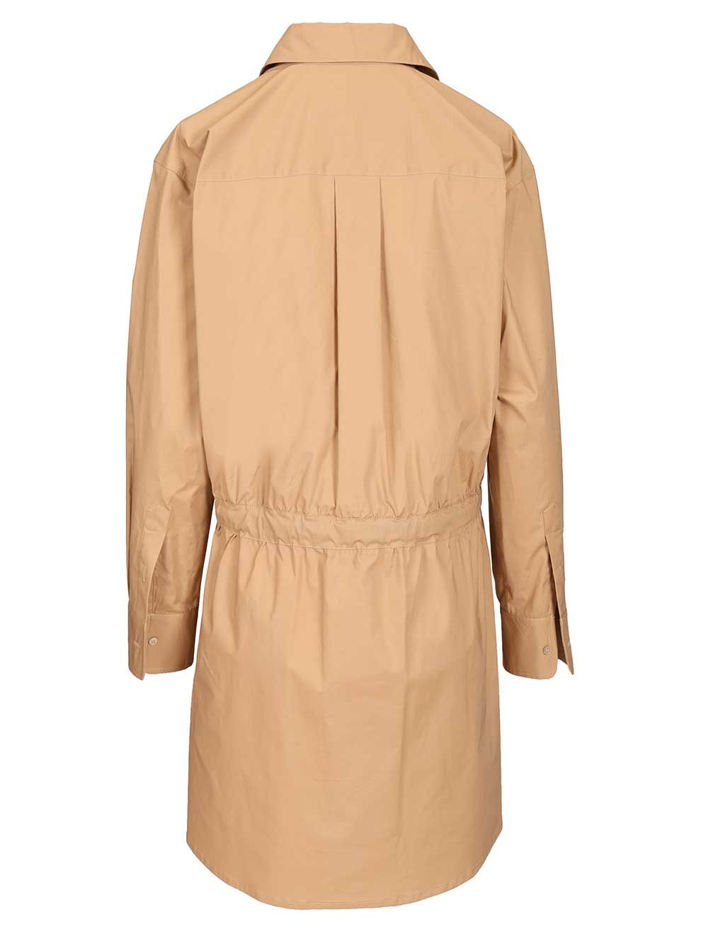ABITO IN POPELINE CON CINTURA PELLE Beige Co Ea Dress
