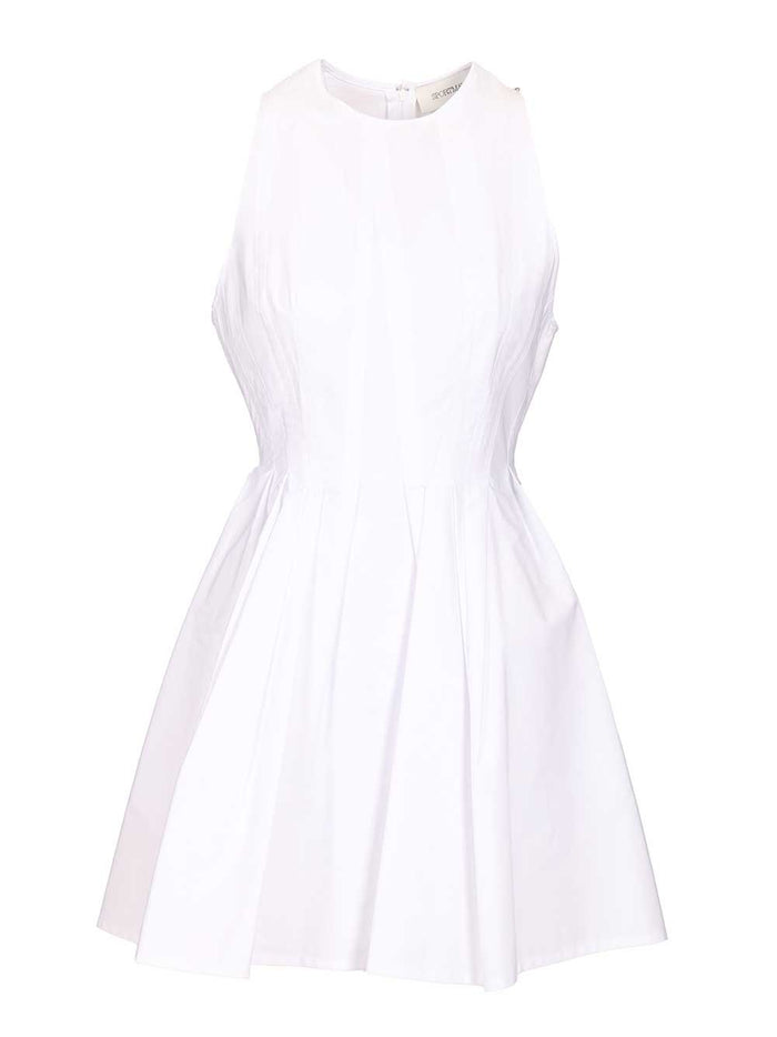ARA SLEEVELESS WASHED COTTON MINI DRESS White Cotone